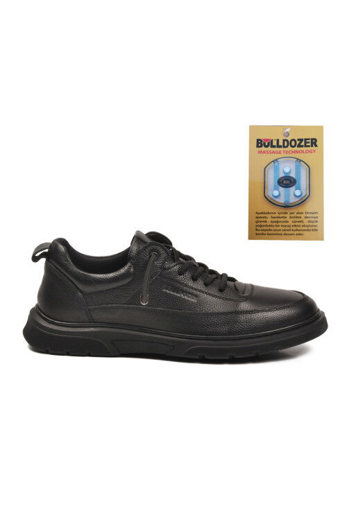 Siyah Floter Hakiki Deri Masaj Etkili Erkek Casual Ayakkabı 260044 M