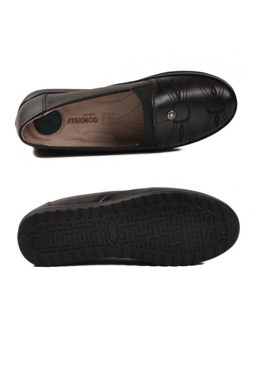 Siyah Geniş Kalıp Jel Taban Anatomik Kadın Casual Ayakkabı 183 Z