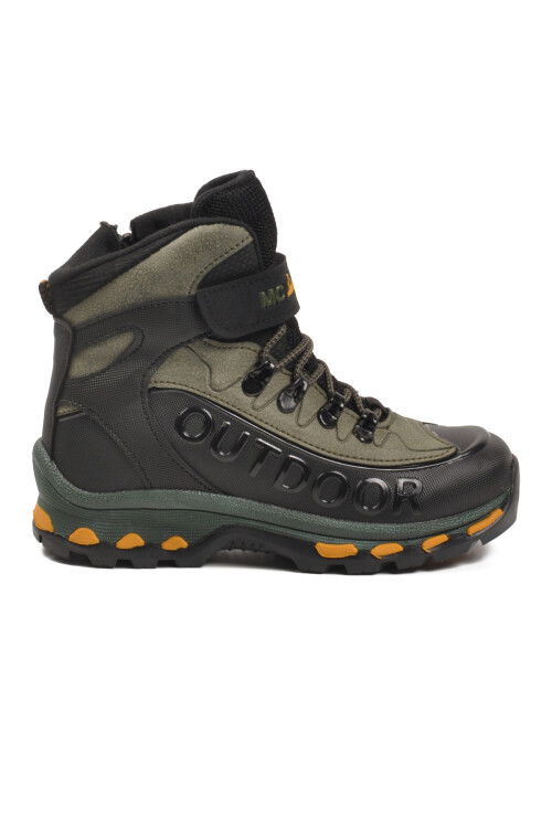 Siyah Haki Polarlı Kaymaz Fermuarlı Unisex Outdoor Çocuk Bot 2115 F