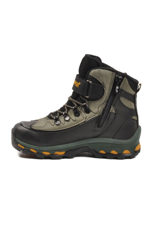 Siyah Haki Polarlı Kaymaz Fermuarlı Unisex Outdoor Çocuk Bot 2115 F