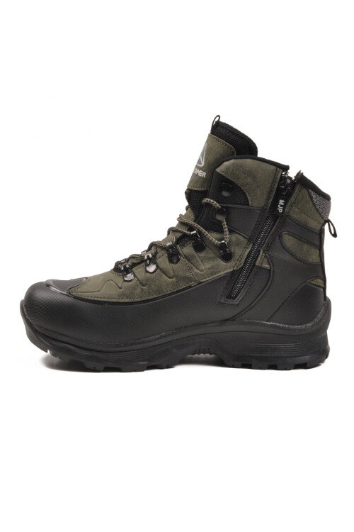 Siyah Haki Kaymaz Taban Fermuarlı Polarlı Unisex Outdoor Bot 2115 G