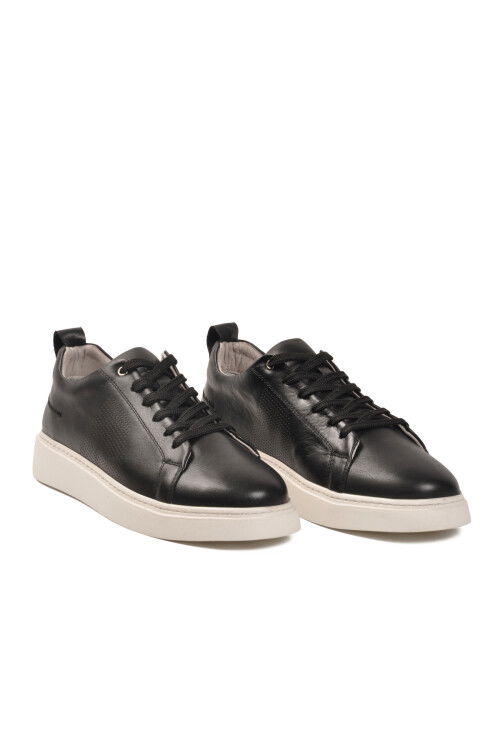 Siyah Hakiki Deri Erkek Casual Ayakkabı 061316L M