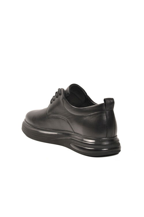 Siyah Hakiki Deri Bağcıklı Erkek Casual Ayakkabı 1042 M