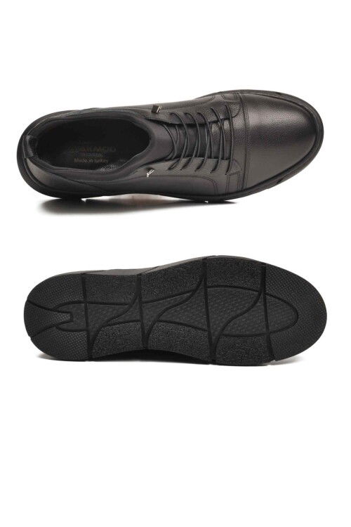Siyah Hakiki Deri Ortopedik Erkek Casual Ayakkabı 142 M