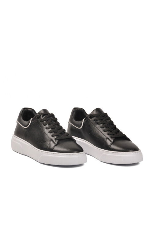 Siyah Hakiki Deri Erkek Casual Ayakkabı 751025 M