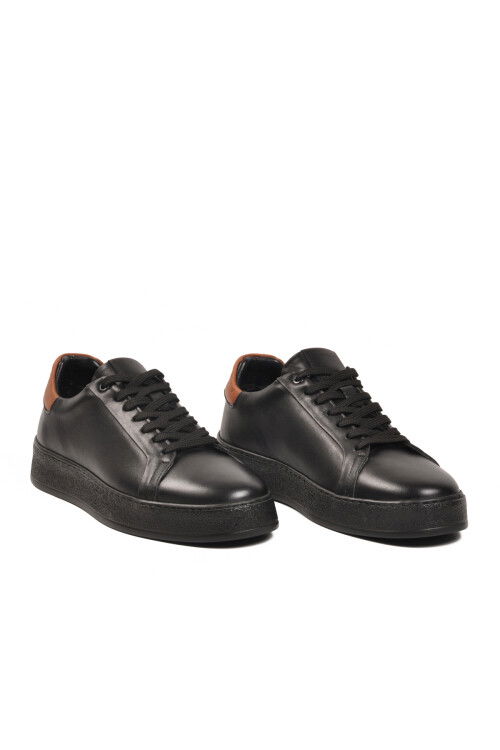 Siyah Hakiki Deri Erkek Casual Ayakkabı 7519112 M