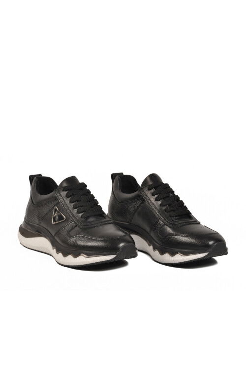 Siyah Hakiki Deri Erkek Casual Ayakkabı 7842027 M