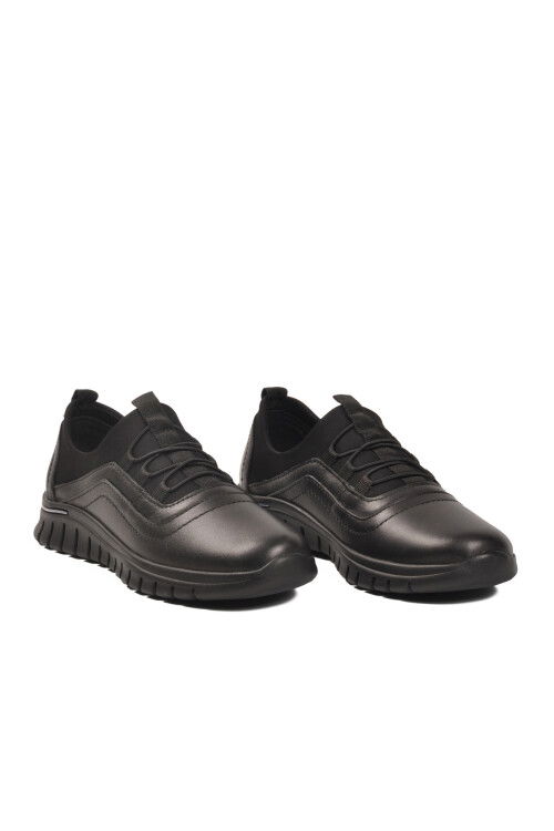 Siyah Hakiki Deri Anatomik Kadın Casual Ayakkabı Z217 Z