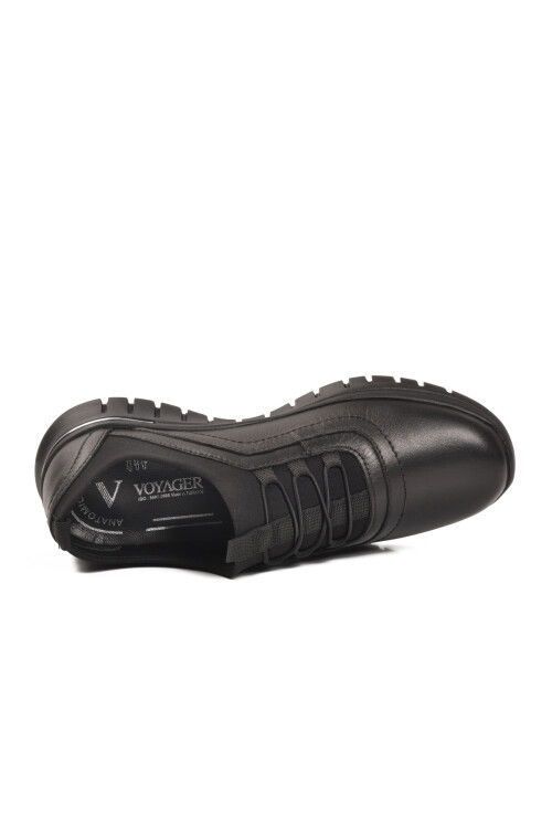 Siyah Hakiki Deri Anatomik Kadın Casual Ayakkabı Z217 Z