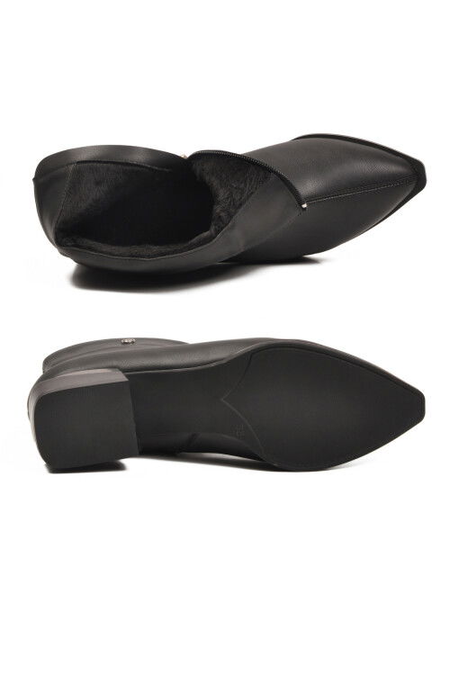 Black Fur-lined Cold-Resistant Womens Boots PC-54991 Z