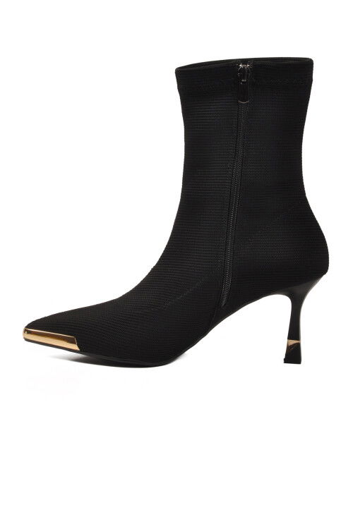 Siyah İnce Topuklu Örme Kadın Bot 878604 Z