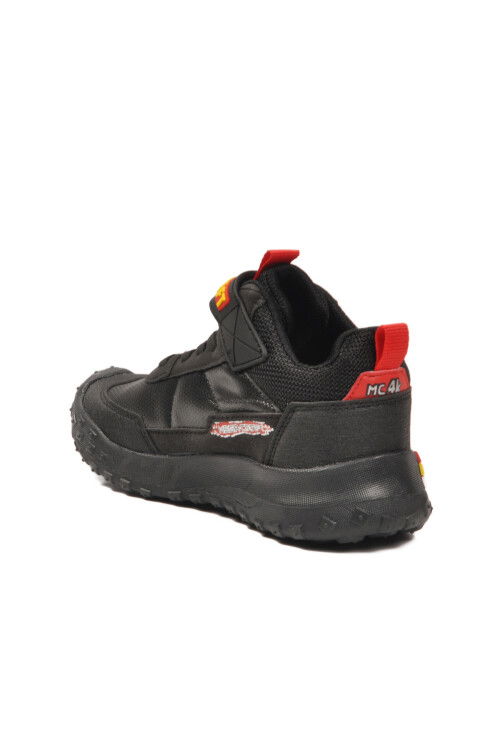 Siyah Kırmızı Cırtlı Kaymaz Erkek Çocuk Spor Ayakkabı 811 F