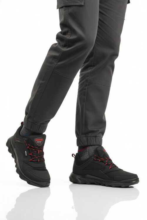 Siyah Kırmızı Su Geçirmez Kaymaz Erkek Outdoor Ayakkabı M7201 M