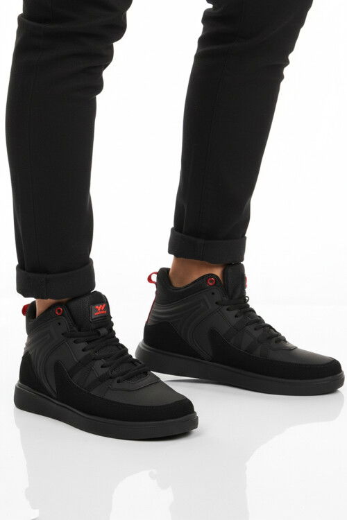 Siyah Hafif Esnek Bağcıklı Erkek Spor Ayakkabı Ferra 2808 M