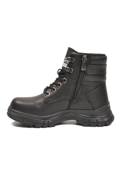 Siyah İçi Polarlı Kaymaz Taban Unisex Çocuk Bot 24035 F