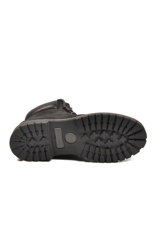 Siyah Nubuk Hakiki Deri Kaymaz Erkek Bot 725812 Helppo M