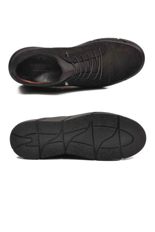 Siyah Nubuk Hakiki Deri Ortopedik Erkek Casual Ayakkabı 142 M