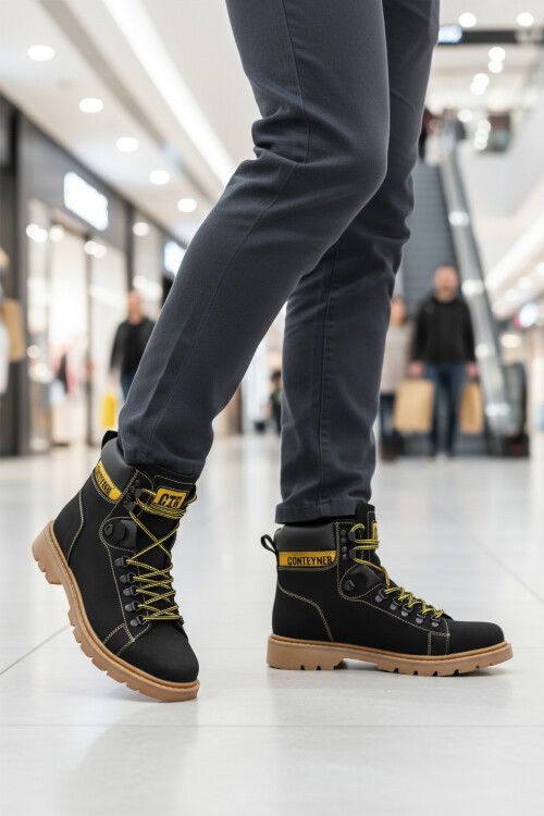 Siyah Nubuk Bağcıklı Kaymaz Taban Erkek Bot 930 M