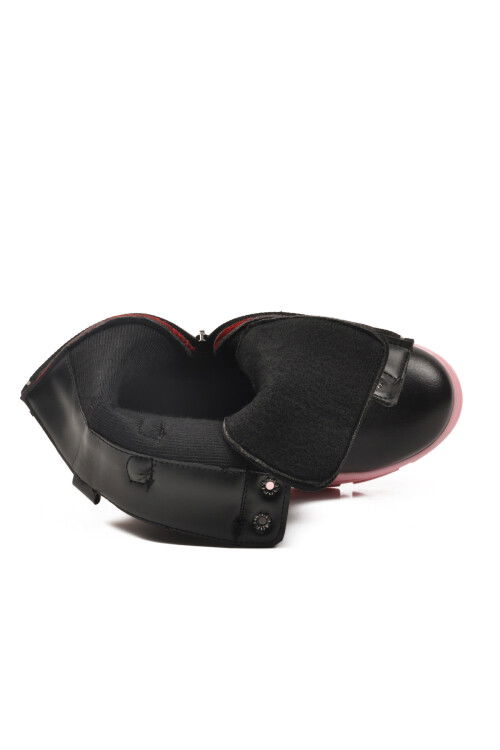 Siyah Pembe İçi Polarlı Kaymaz Taban Kız Çocuk Bot G-1001 F Zncr