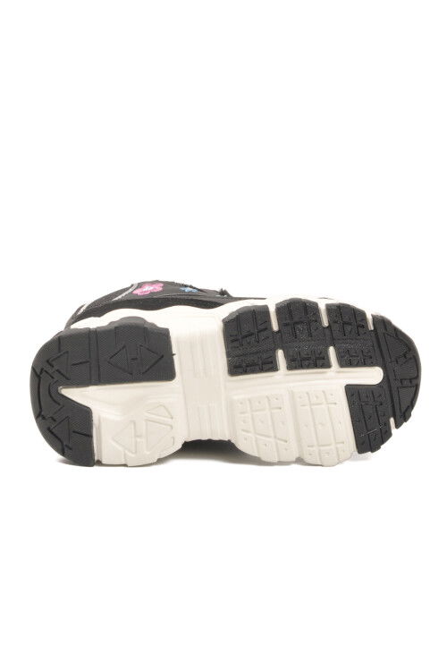 Siyah Cırtlı Desenli Kaymaz Taban Kız Çocuk Spor Ayakkabı Bella Uzun P