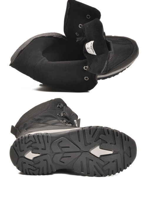 Siyah Polarlı Kaymaz Taban Soğuğa Dirençli Unisex Çocuk Bot Felix F