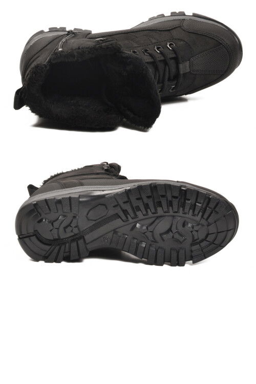 Siyah İçi Kürklü Soğuğa Dirençli Kaymaz Taban Unisex Outdoor Bot 980 G