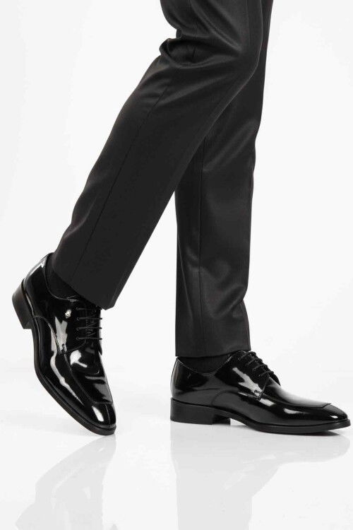 Siyah Rugan Hakiki Deri Erkek Klasik Ayakkabı 3265 M