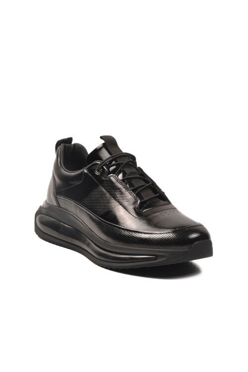 Siyah Rugan Hakiki Deri Anatomik Erkek Sneaker 152-22053 M