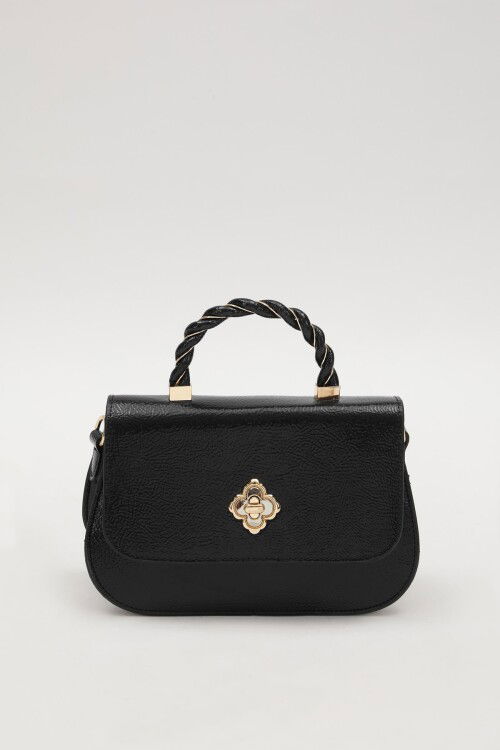 Siyah Rugan Kadın El ve Omuz Çantası 930179