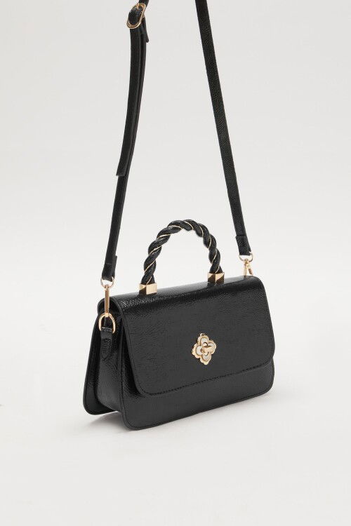 Siyah Rugan Kadın El ve Omuz Çantası 930179