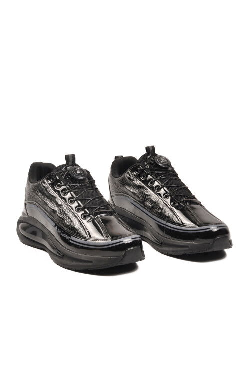 Siyah Rugan Memory Foam Misina Bağcıklı Erkek Sneaker 2250 M