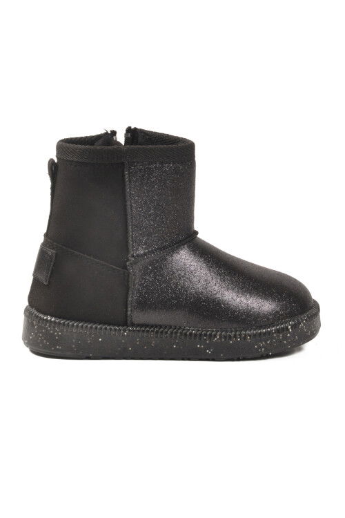 Siyah Simli İçi Kürklü Soğuğa Dirençli Kız Çocuk Bot 1212 P