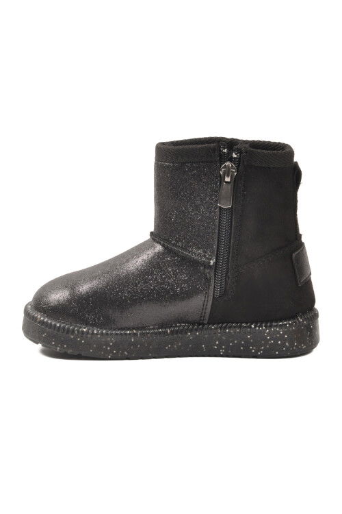 Siyah Simli İçi Kürklü Soğuğa Dirençli Kız Çocuk Bot 1212 P