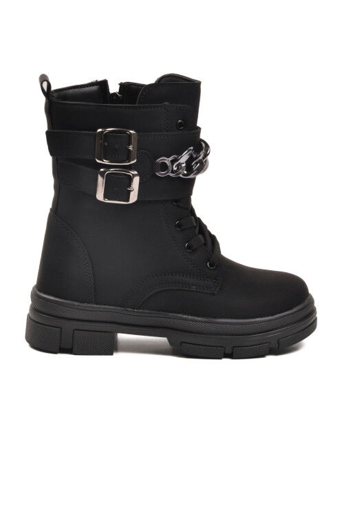 Siyah İçi Polarlı Kaymaz Taban Kız Çocuk Bot G-1001 F Zncr