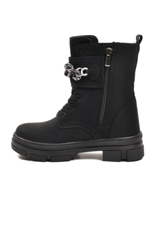 Siyah İçi Polarlı Kaymaz Taban Kız Çocuk Bot G-1001 F Zncr