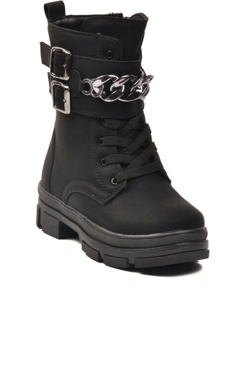 Siyah İçi Polarlı Kaymaz Taban Kız Çocuk Bot G-1001 F Zncr