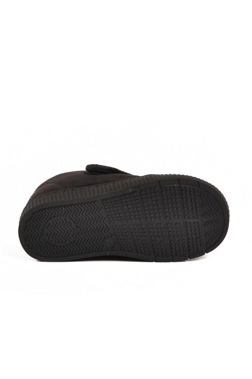 Siyah Süet Cırtlı Unisex Çocuk Panduf Ba&Ba 058999 P