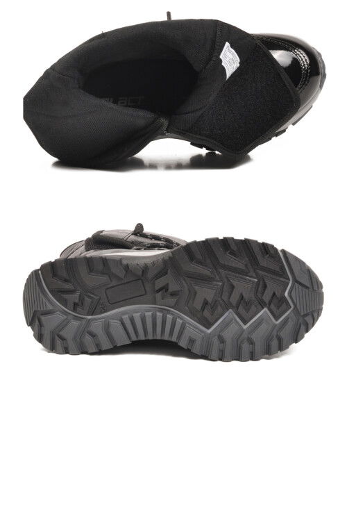 Siyah Kaymaz Taban İçi Polarlı Kız Çocuk Kar Botu 24081 F