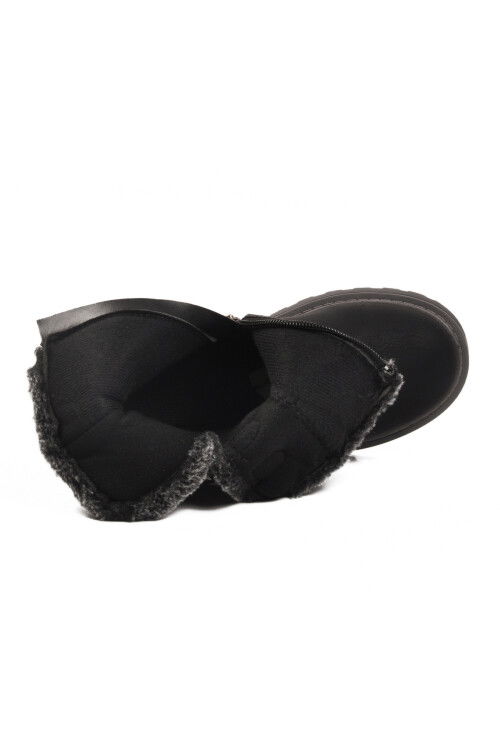 Siyah İçi Polarlı Kaymaz Kız Çocuk Bot Buckle F