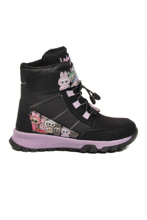 Siyah İçi Kürklü Soğağa Dirençli Kaymaz Kız Çocuk Bot 999 F