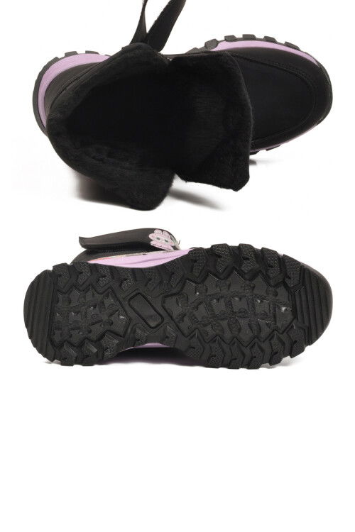 Siyah İçi Kürklü Soğağa Dirençli Kaymaz Kız Çocuk Bot 999 F