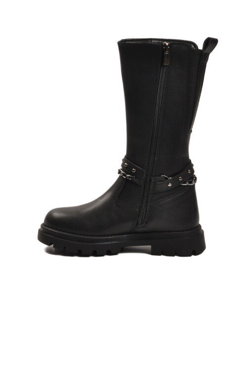 Siyah İçi Polarlı Fermuarlı Kız Çocuk Çizme Paris-26K F