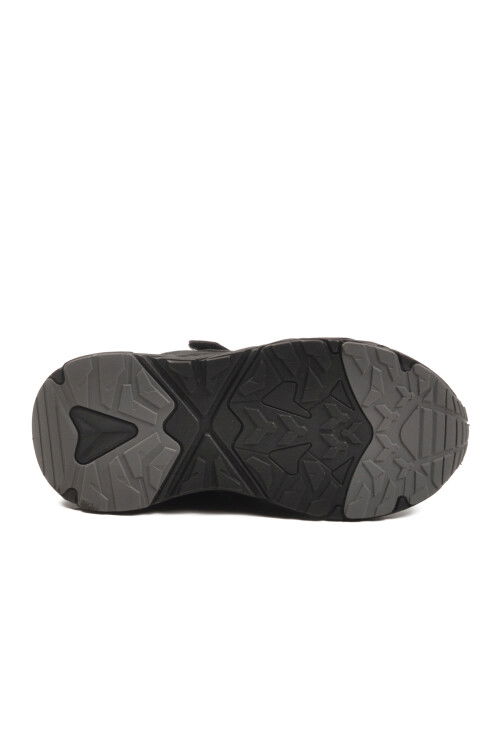 Siyah Cırtlı Hafif Esnek Erkek Çocuk Spor Ayakkabı 1987 F