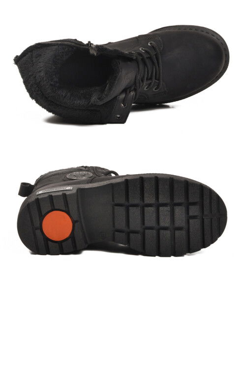Siyah İçi Kürklü Kaymaz Taban Unisex Bot 528 G