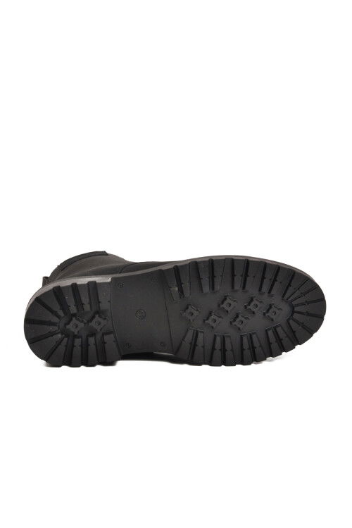 Siyah Polarlı Fermuarlı Bağcıklı Kaymaz Erkek Bot 856 M