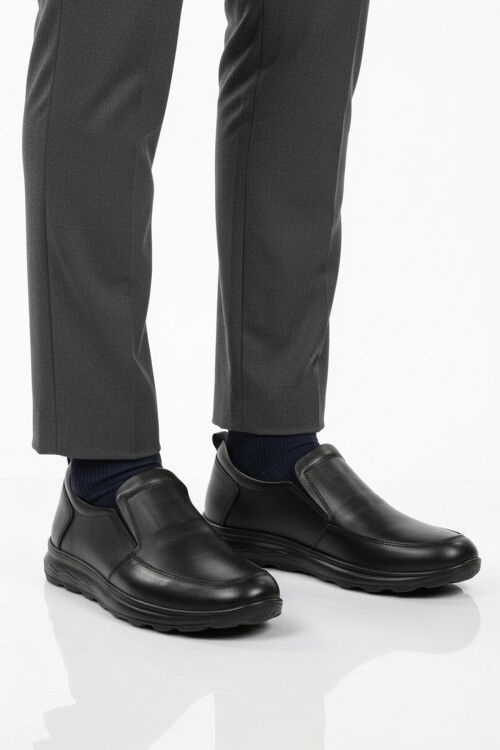 Siyah Hafif Bağcıksız Erkek Casual Ayakkabı 1612 M