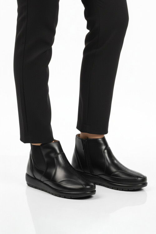 Siyah Jel Taban Anatomik Fermuarlı Kadın Bot 310 Z