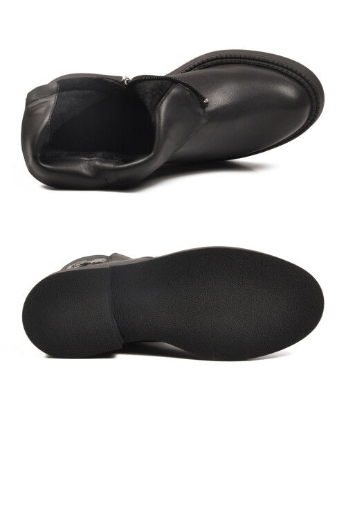 Siyah İçi Kürklü Kaymaz Taban Soğuğa Dirençli Kadın Bot PC-55161 Z