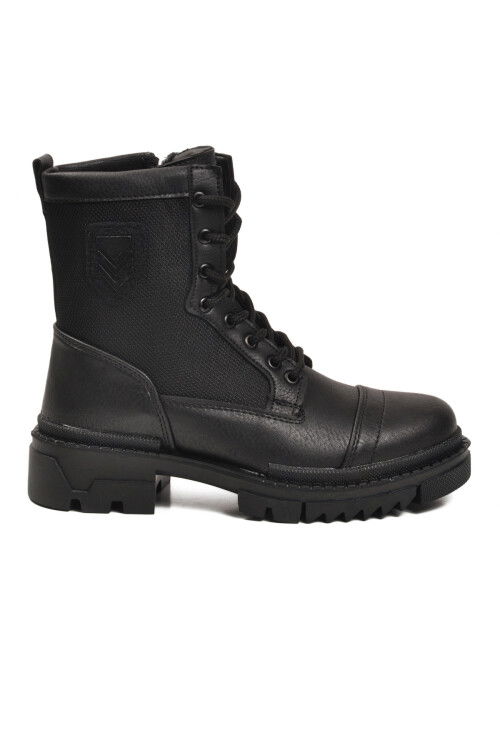 Siyah İçi Polarlı Kaymaz Taban Fermuarlı Unisex Bot 2100 G