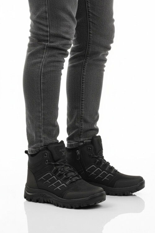 Siyah İçi Kürklü Kaymaz Taban Unisex Bot 700 G